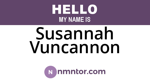 Susannah Vuncannon