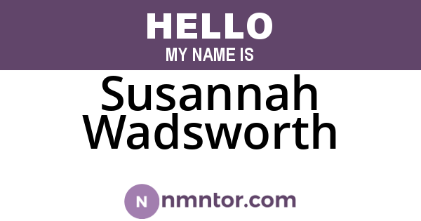 Susannah Wadsworth