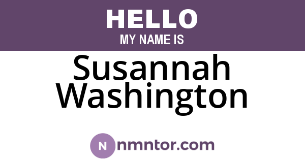 Susannah Washington