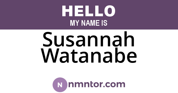 Susannah Watanabe