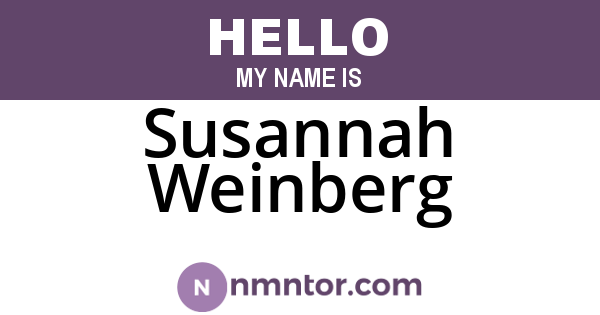 Susannah Weinberg