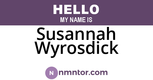 Susannah Wyrosdick