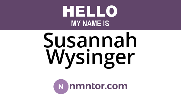 Susannah Wysinger