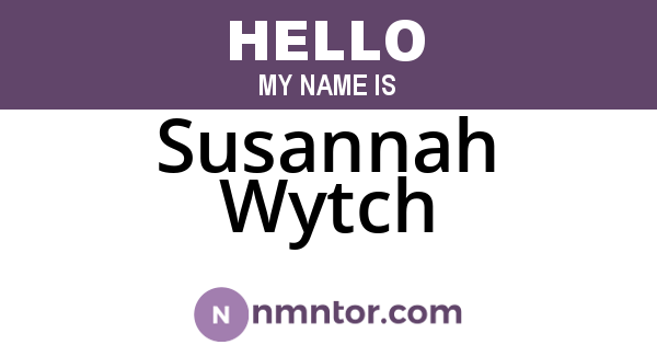 Susannah Wytch