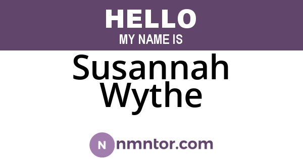 Susannah Wythe