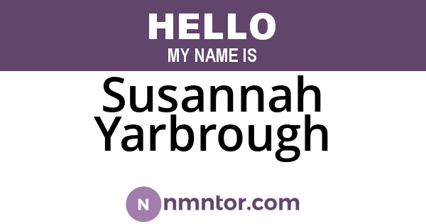 Susannah Yarbrough