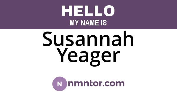 Susannah Yeager
