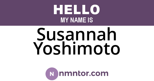 Susannah Yoshimoto