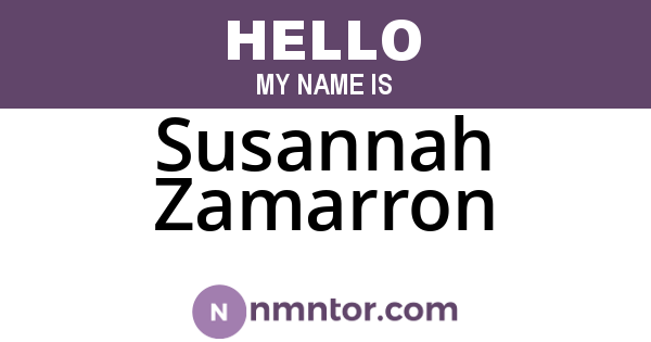 Susannah Zamarron