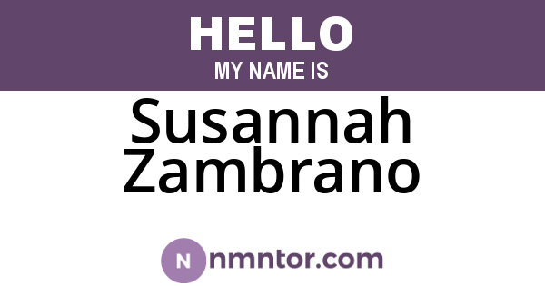 Susannah Zambrano