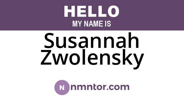 Susannah Zwolensky