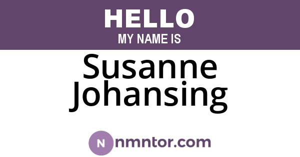 Susanne Johansing