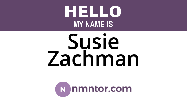 Susie Zachman