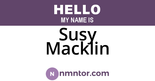 Susy Macklin