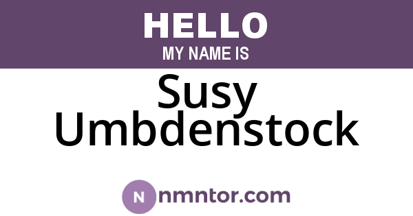 Susy Umbdenstock