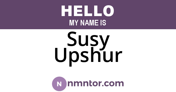 Susy Upshur