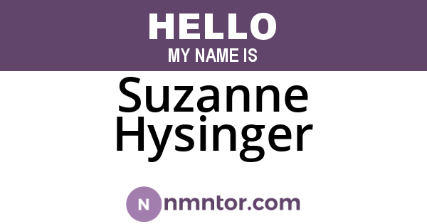 Suzanne Hysinger