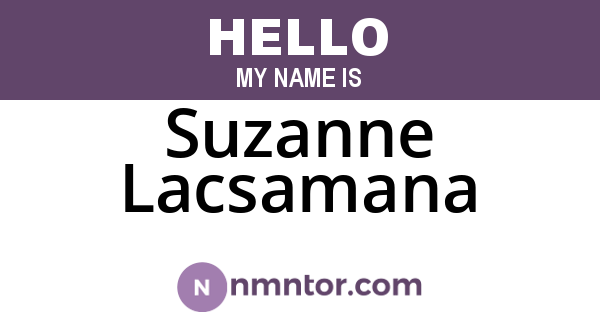 Suzanne Lacsamana