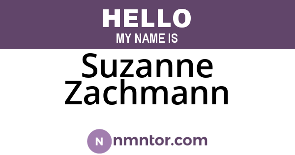 Suzanne Zachmann
