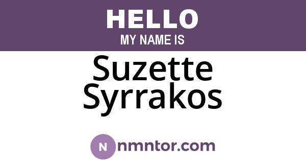 Suzette Syrrakos