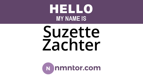 Suzette Zachter