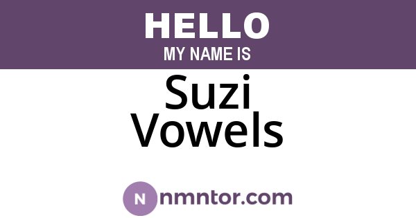 Suzi Vowels