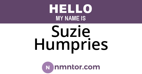 Suzie Humpries