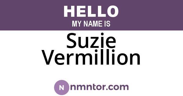 Suzie Vermillion