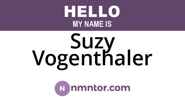 Suzy Vogenthaler