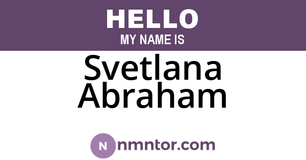 Svetlana Abraham