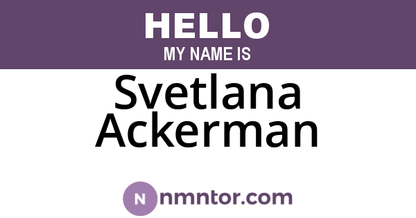 Svetlana Ackerman