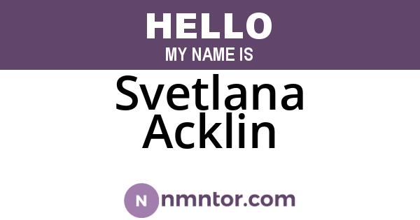 Svetlana Acklin