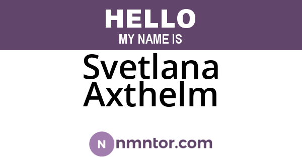 Svetlana Axthelm