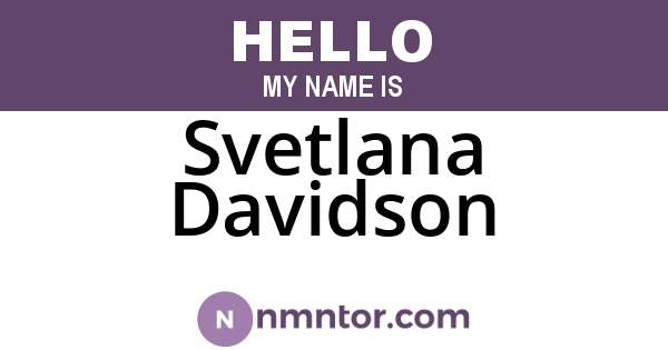 Svetlana Davidson