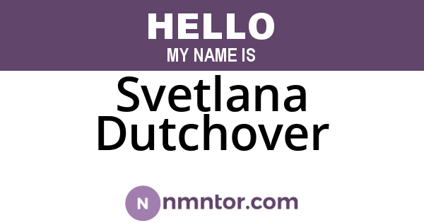Svetlana Dutchover
