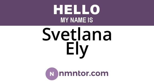 Svetlana Ely