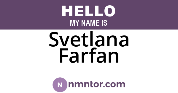 Svetlana Farfan