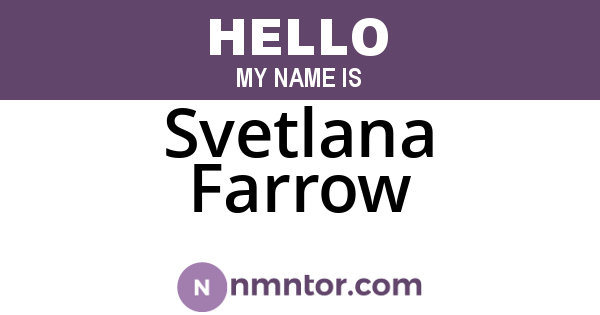 Svetlana Farrow