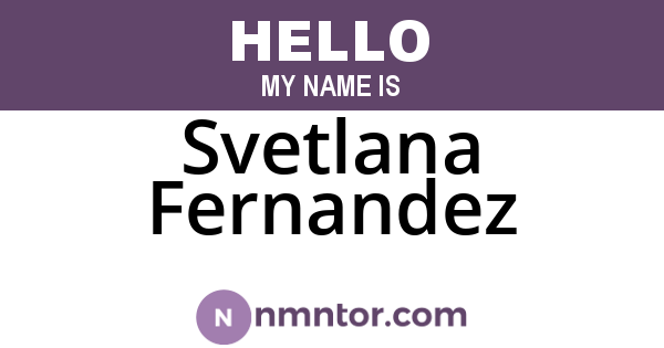 Svetlana Fernandez