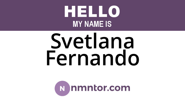 Svetlana Fernando
