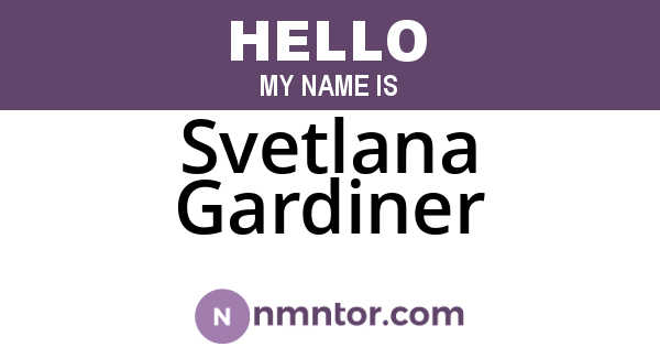 Svetlana Gardiner