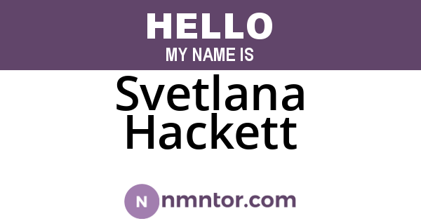Svetlana Hackett