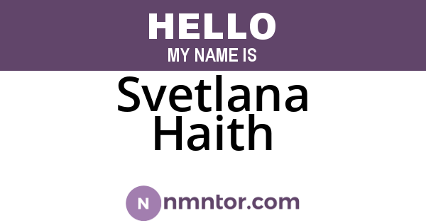 Svetlana Haith
