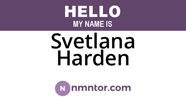 Svetlana Harden