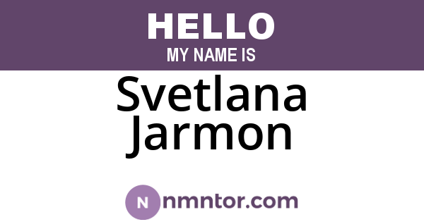 Svetlana Jarmon