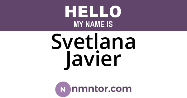 Svetlana Javier