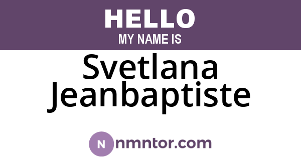 Svetlana Jeanbaptiste