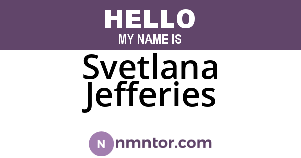 Svetlana Jefferies