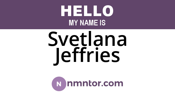 Svetlana Jeffries