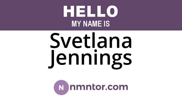 Svetlana Jennings